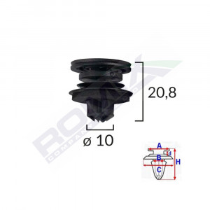 CLIPS TAPITERIE PENTRU GRUP VAG - NEGRU SET 10 BUC - Img 2