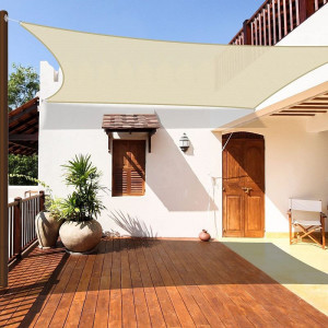 Copertina protectie uv, parasolar 3x3 m, forma patrata, material impermeabil, bej - Img 2