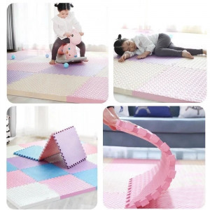 Covoras puzzle xl, 60x60 cm, grosime 2 cm, spuma eva, 2 piese culoare alb - Img 5