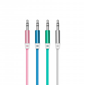 Delight - Cablu AUX - fişă jack 3,5 mm, înveliş silicon - 1 m - Img 1