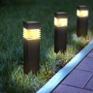 Lampă solară detașabilă - negru, alb cald - 5,7 x 5,7 x 28 (+12) cm - Img 1