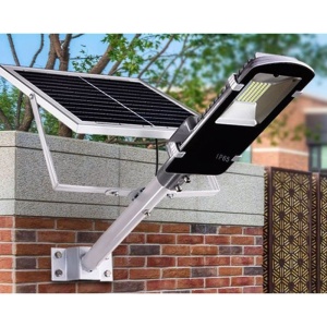 Lampa stradala solara 100w, 206 led-uri, 2 trepte iluminare, telecomanda, aluminiu - Img 1