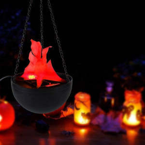 Lampa suspendata cu halogen, efect real flacara, lant inclus, 20 cm - Img 3