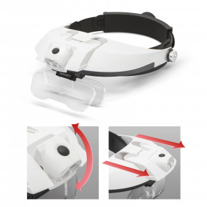 Lanternă de cap cu LED și lupă cu lentilă dublă - Img 4