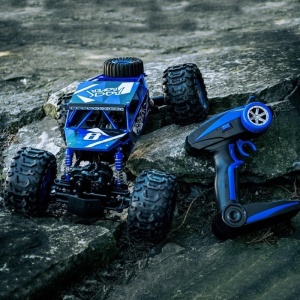 Masina cu telecomanda rock rover 4wd, pentru uscat, apa si zapada, scara 1:12, tractiune 4 roti, albastra - Img 5