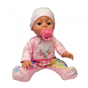 Papusa interactiva, bebelus care bea apa si face pipi, 6 accesorii, biberon, olita, 35 cm - Img 9