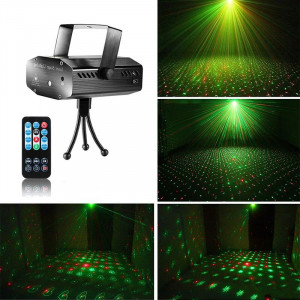 Proiector laser 6 figurine, proiectie rosu si verde, telecomanda, senzor sunet - Img 2