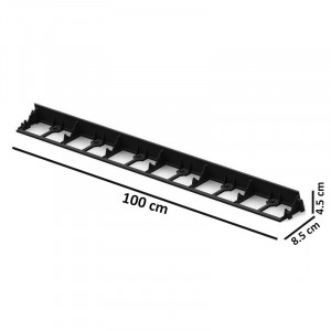 Separator gazon inaltime 4.5 cm, lungime 100 cm, 6 gauri prindere, negru - Img 18
