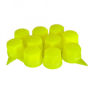 SET 10 BUCATI CAPAC PLASTIC PENTRU PREZON ROATA CU INDICATOR 33' NEON GALBEN 41 MM - Img 7