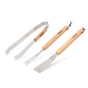 Set de ustensile cu mâner de lemn - 3 piese - Img 1