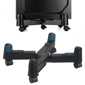 Suport mobil pentru unitate pc, ajustabil 8-25 cm, 4 roti pivotante, negru