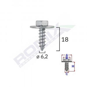 SURUB FIXARE ELEMENTE MOTOR PENTRU TOYOTA 6.2X18MM SET 10 BUC - Img 2