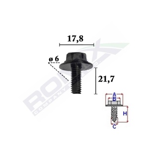 SURUB FIXARE PENTRU MAZDA 6X21.7MM SET 10 BUC - Img 3