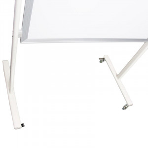 Tabla magnetica doua fete scriere, 90x120 cm, stand mobil cu blocare roti, rama aluminiu - Img 4