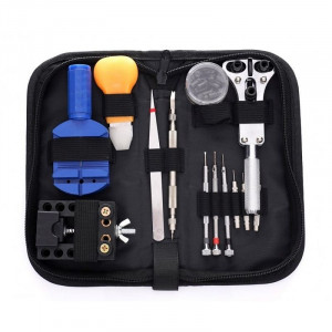 Trusa reparat ceasuri, 13 piese, set unelte si accesorii, organizator cu fermoar - Img 6