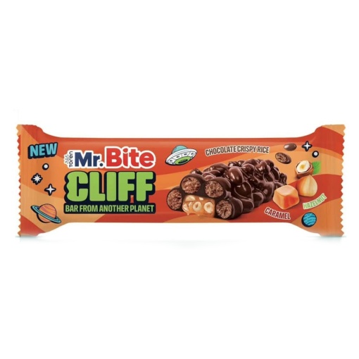Baton de ciocolata cu alune si caramel Mr Bite Cliff 35 g, 24 buc