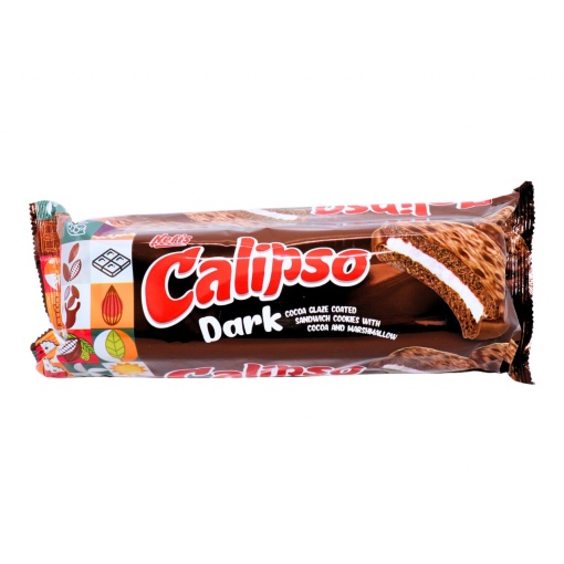 Biscuiti cu glazura de cacao si marshmallow Calipso Dark 180 g