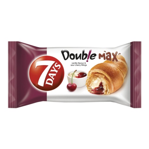 Cornuri 7Days Double cu vanilie si visine, 20 buc