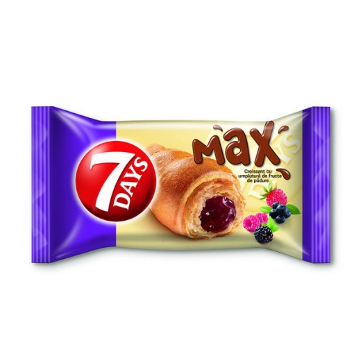 Croissant Max fructe de padure 7 days 85 g, 20 buc