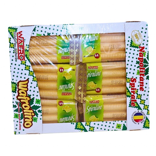 Napolitane spirale crema lamaie Wafrolino 56 g, 18 buc