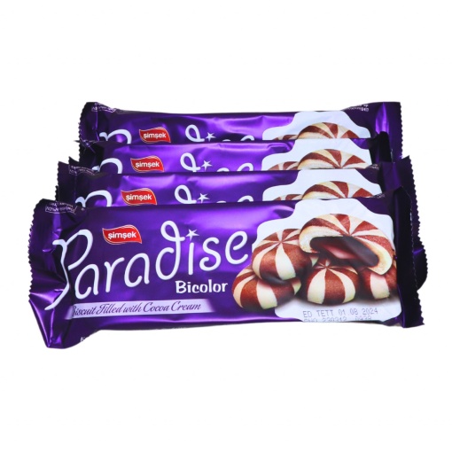 Biscuiti bicolori cu crema de cacao Paradise 50 g, 24 buc