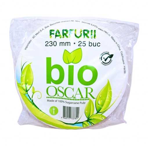 Farfurii bio unica folosinta Oscar 23 cm, 25 buc
