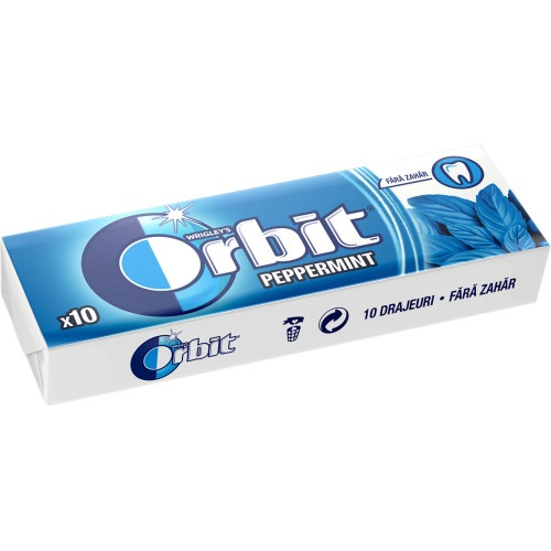 Guma de mestecat pastile Orbit Peppermint 14 g, 30 buc