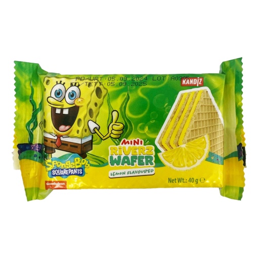 Mini napolitana Riverz Nickelodeon Sponge Bob, 40 g, 24 buc
