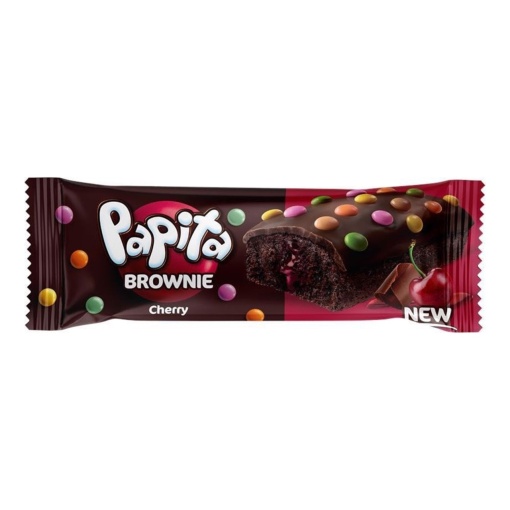 Prajitura glazurata si drajeuri Papita Sour Chaerry, 40 g, 24 buc