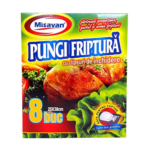 Pungi friptura Misavan 25x38 cm, 8 buc