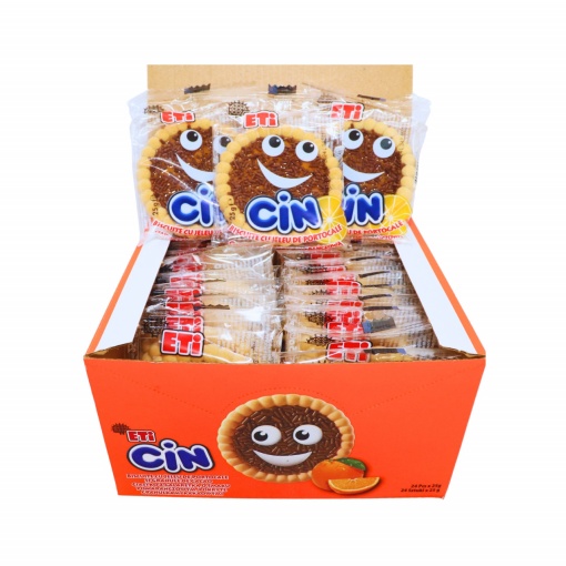 Biscuiti cu jeleu de portocale Eti Cin 25 g, 24 buc