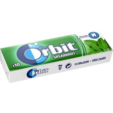 Guma de mestecat pastile Orbit Spearmint 14 g, 30 buc
