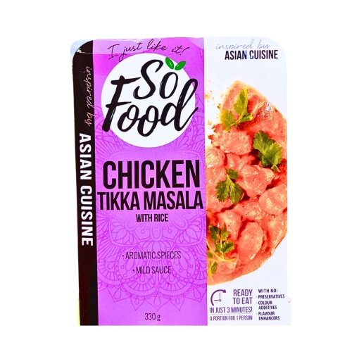Mancare de pui tikka masala cu orez So Food 330 g