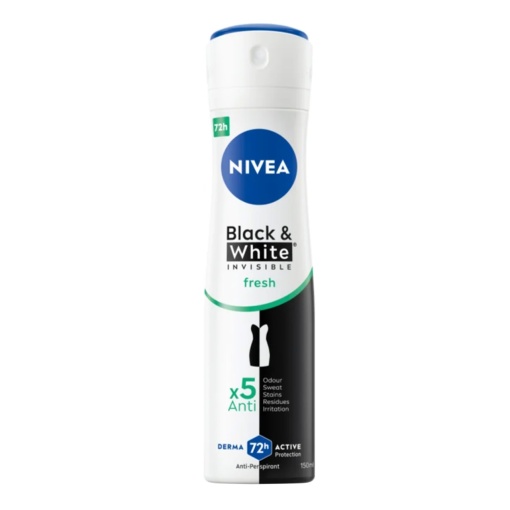 Antiperspirant Deo Nivea Dama BW Invisible, 150 ml
