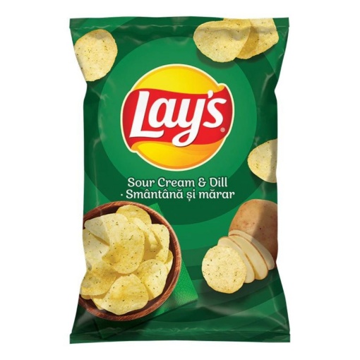 Chipsuri cu smantana si marar Lay's 140 g