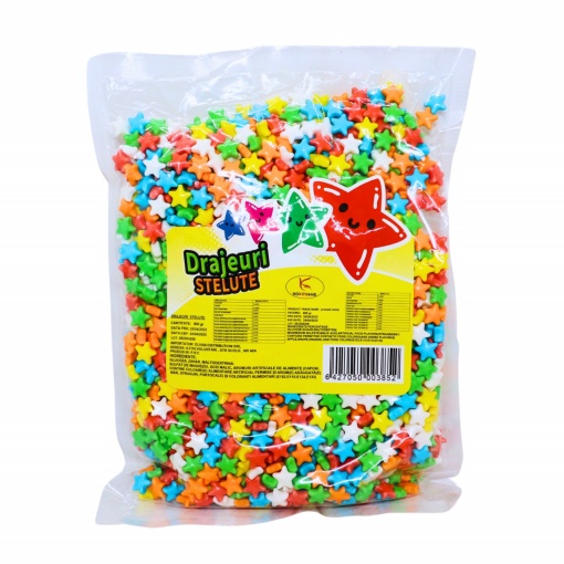 Drajeuri colorate forme stelute 800 g