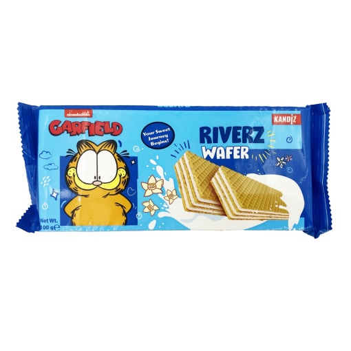 Napolitane cu crema de vanilie Riverz Garfield 100 g