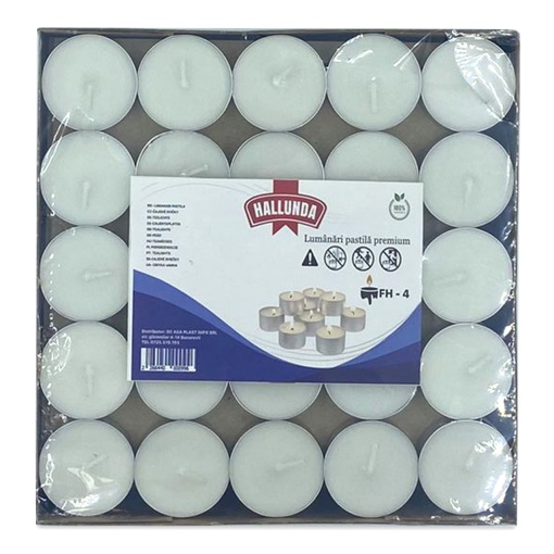 Set lumanari tip pastila Hallunda, 100 buc