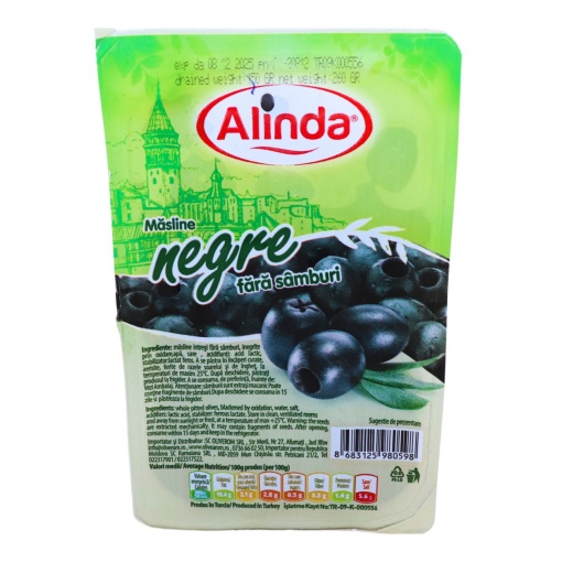 Masline negre fara samburi Alinda caserola 150 g