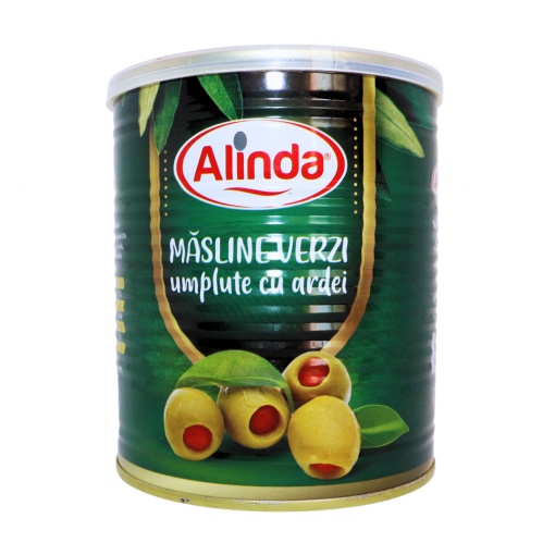 Masline verzi cu ardei Alinda 400 g