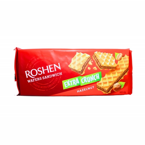 Napolitane cu alune Extra Crunch Roshen, 142 g