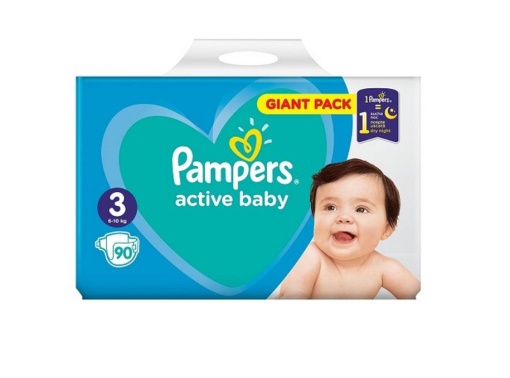 Scutece copii Pampers Active Baby No 3, 6-10 kg, 90 buc
