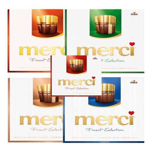 Bomboane ciocolata si crema asortate Merci 210 g