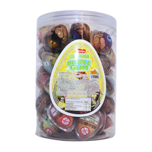 Guma de mestecat dinozaur la bol 10 g, 50 buc