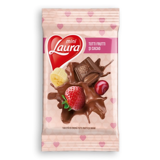 Mini ciocolata cu fructe si cacao Laura 54,5 g, 16 buc