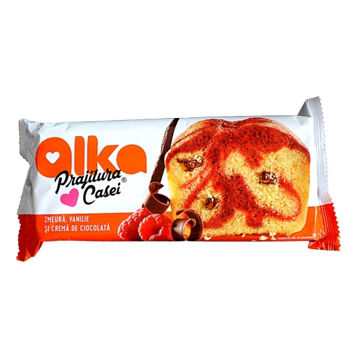 Prajitura casei cu zmeura, vanilie, crema de ciocolata Alka 330 g