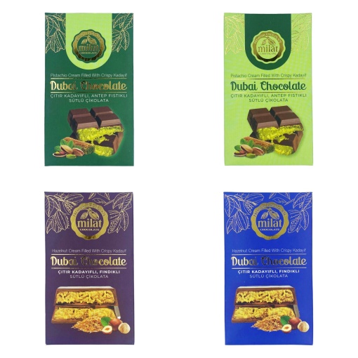 Ciocolata Dubai Milat Chocolate cu fistic si alune 60 g