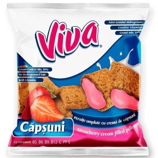 Pernite de capsuni Viva 100 g, 24 buc