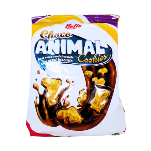 Biscuiti glazurati cu ciocolata Zoo Choco Nefis 200 g