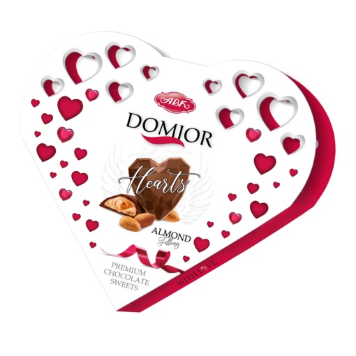 Bomboane ciocolata si crema alune Heart Almond Domior 110g